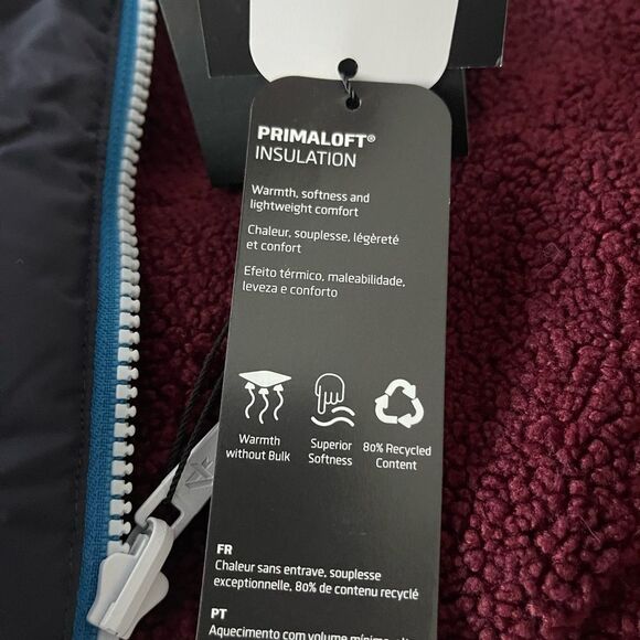 NWT Fourlaps reversible polar quilted Sherpa jacket Burgundy/Smoke size Small - Picture 13 of 16